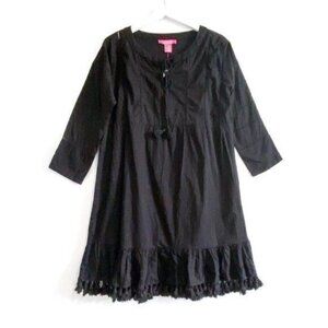 NWT Catherine Malandrio dress, black cotton boho peasant dress size S